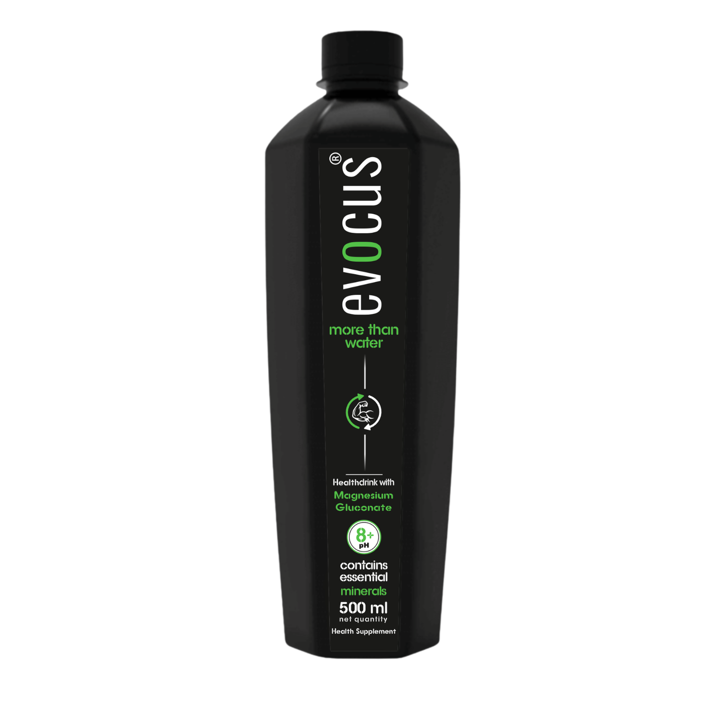 EVOCUS Black Health Drink with Magnesium Gluconate (500ml) Pack of 6