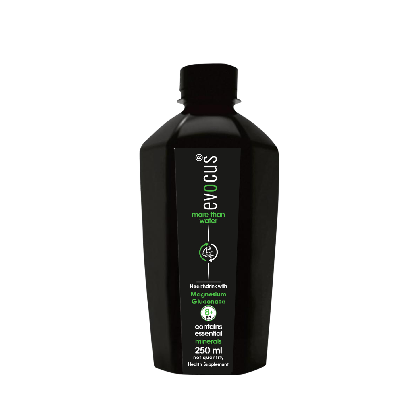 EVOCUS Black Health Drink with Magnesium Gluconate - 250ml Pack of 24