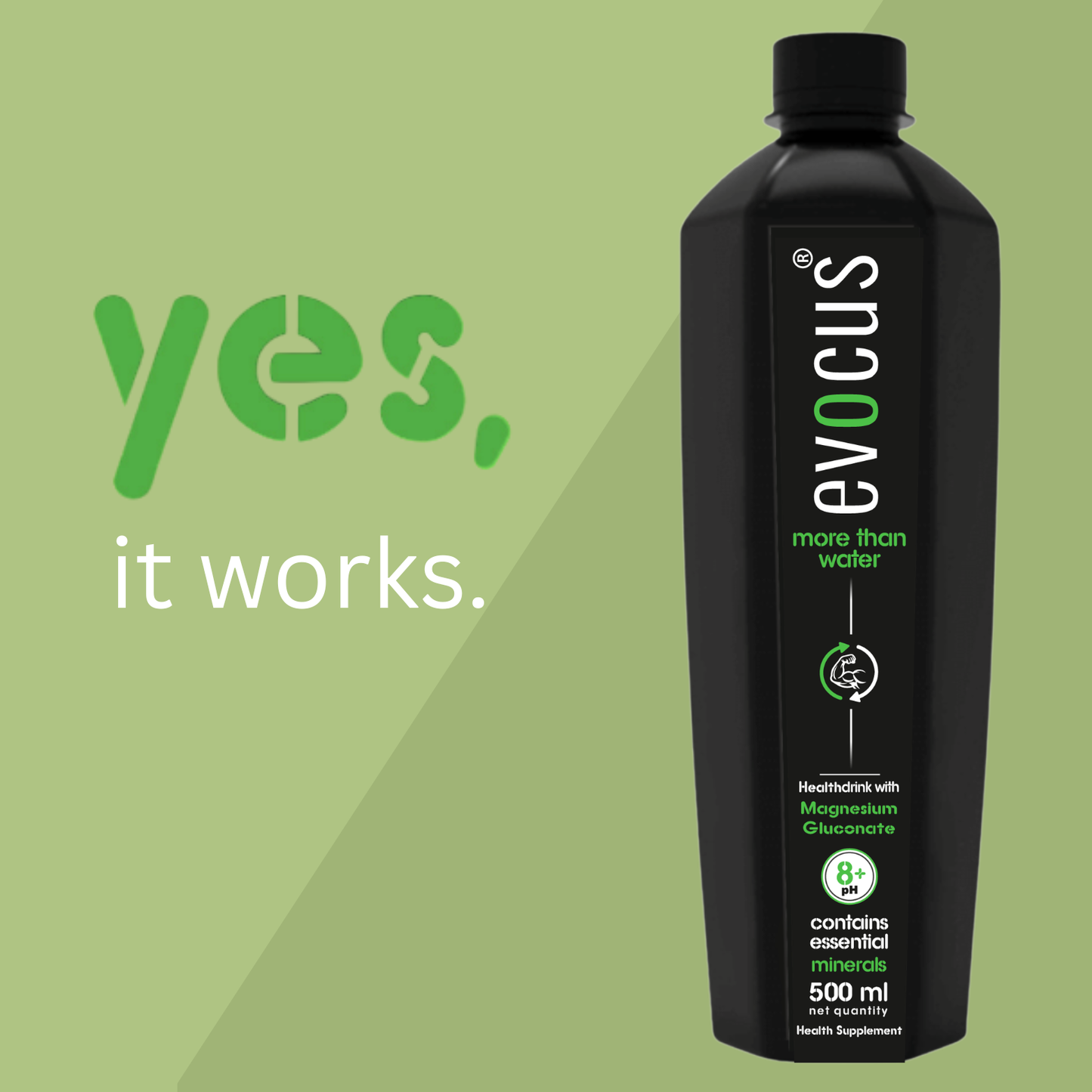 EVOCUS Black Health Drink with Magnesium Gluconate (500ml) Pack of 6