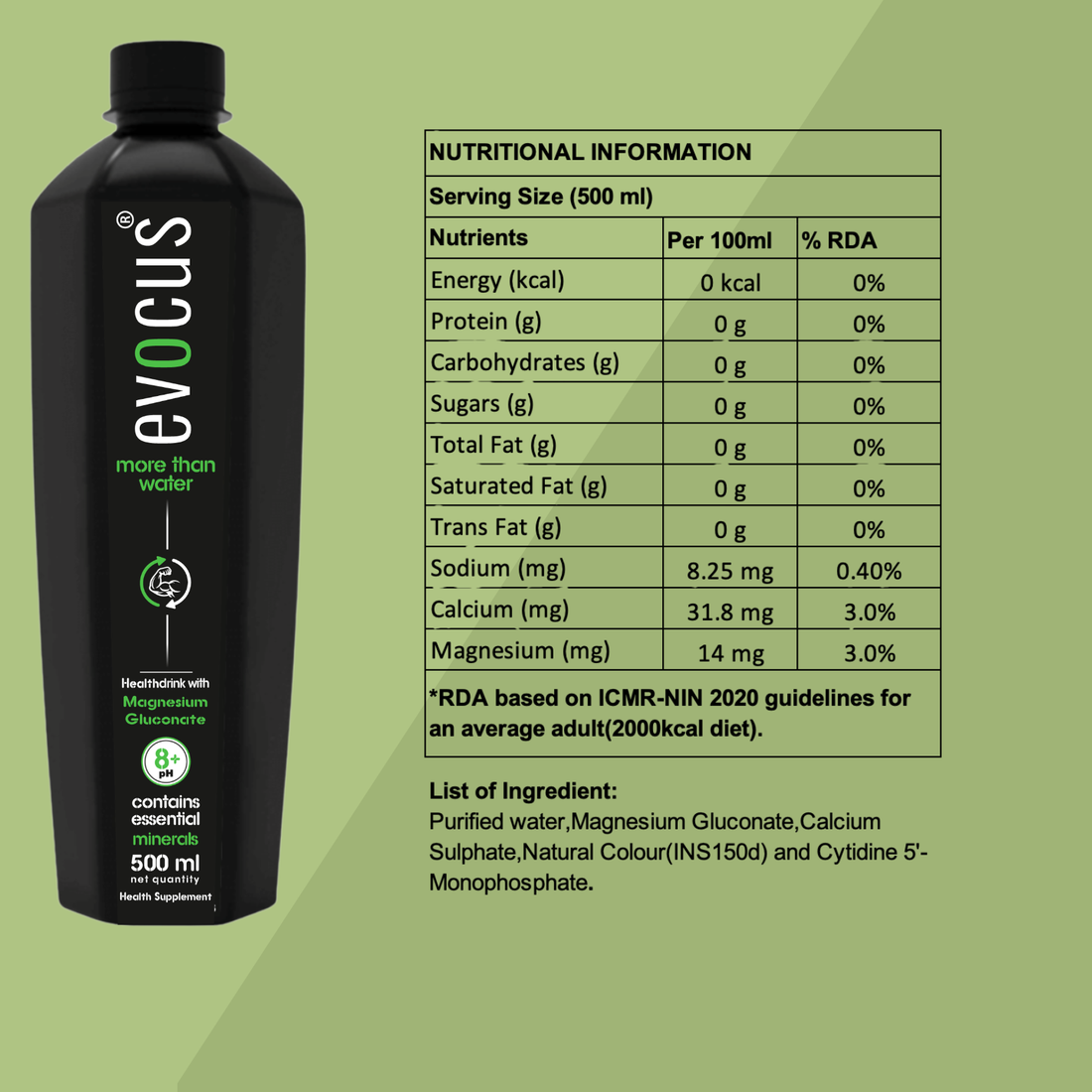 Evocus Black Alkaline Drink Online | 8+ pH with Natural Minerals