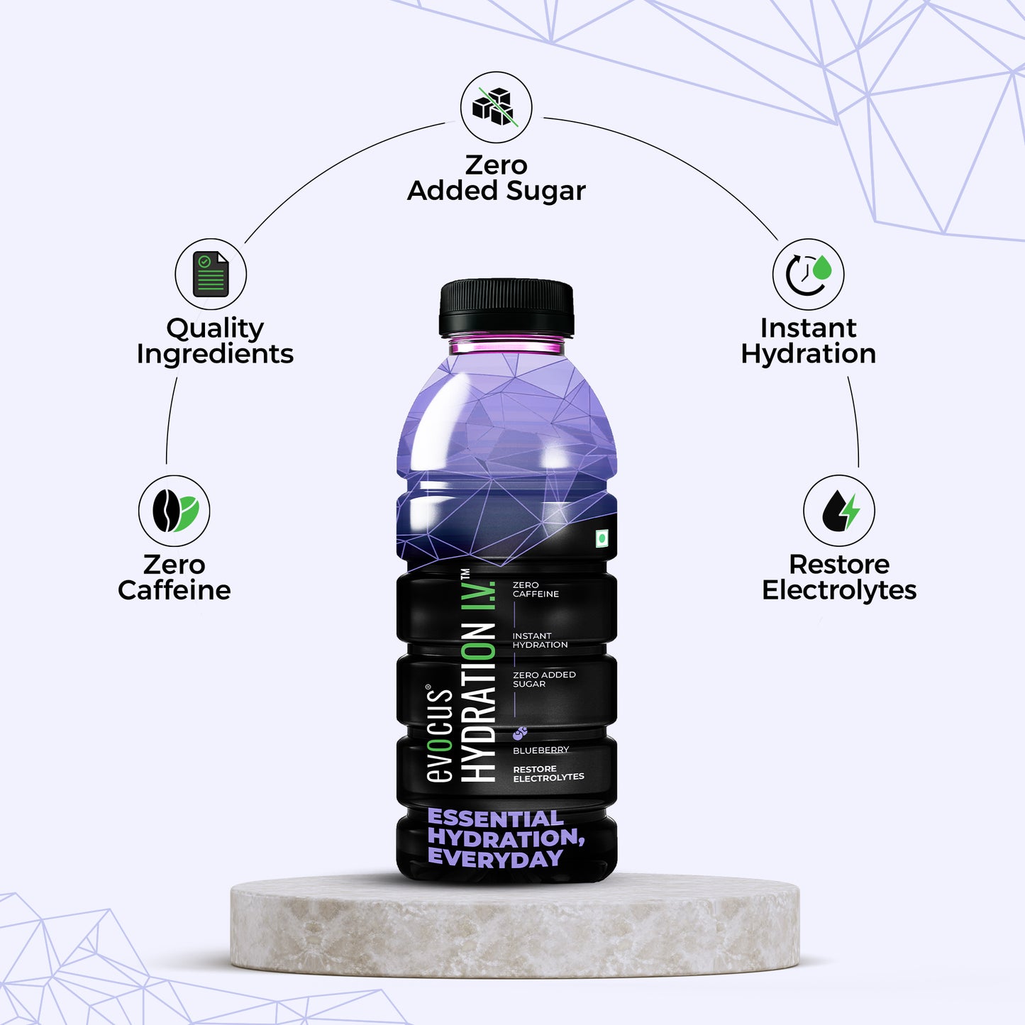 Hydration I.V. Electrolytes Drink - Blueberry (500ml)