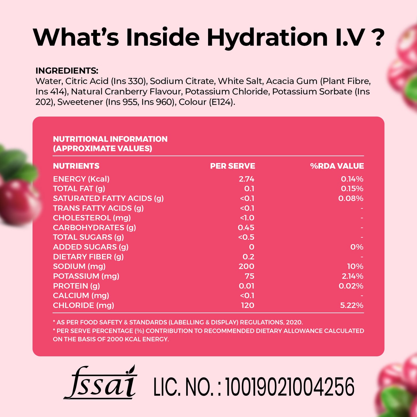 Hydration I.V. Electrolytes Drink