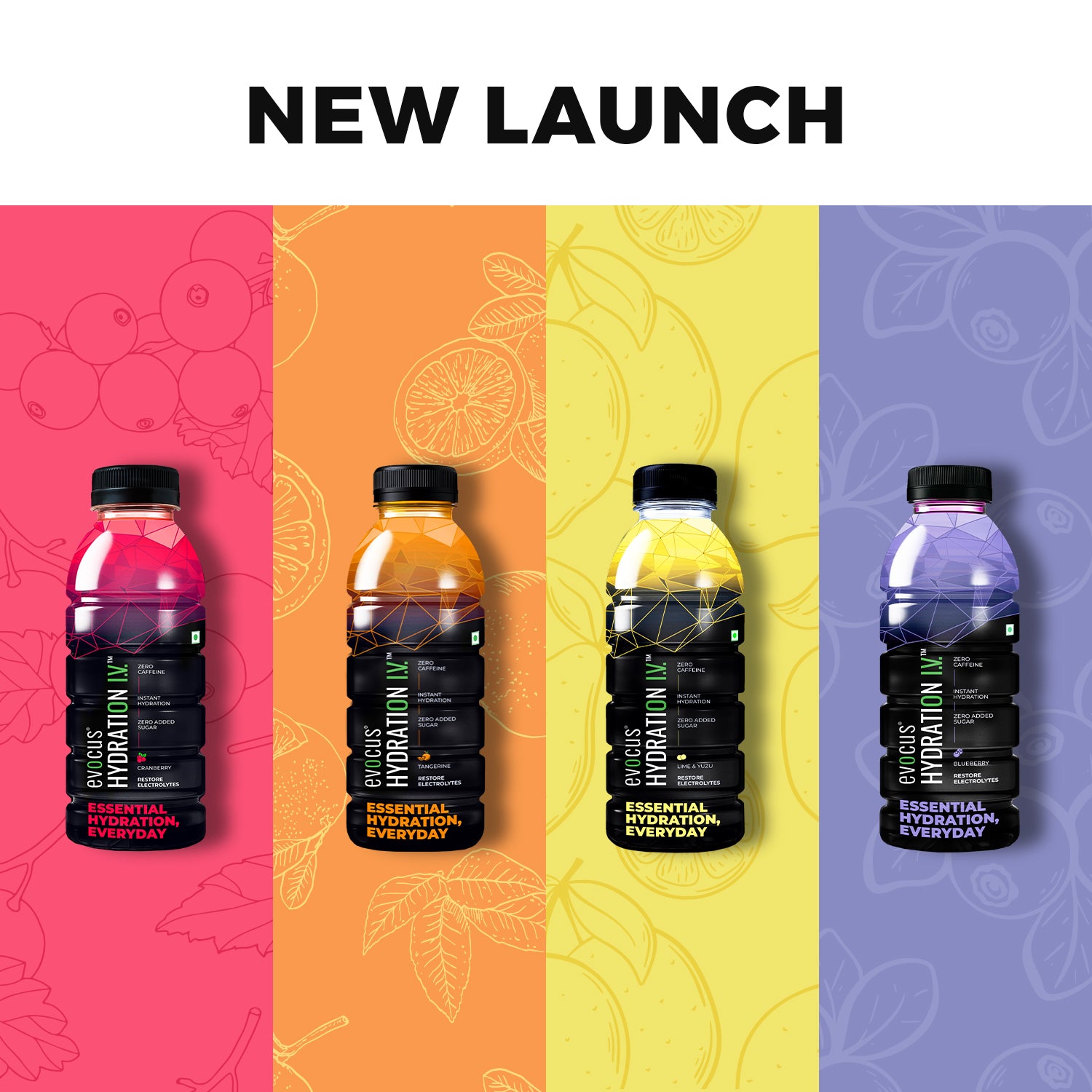 Hydration I.V. Electrolytes Drink - Mix Flavour (500ml) Pack of 8