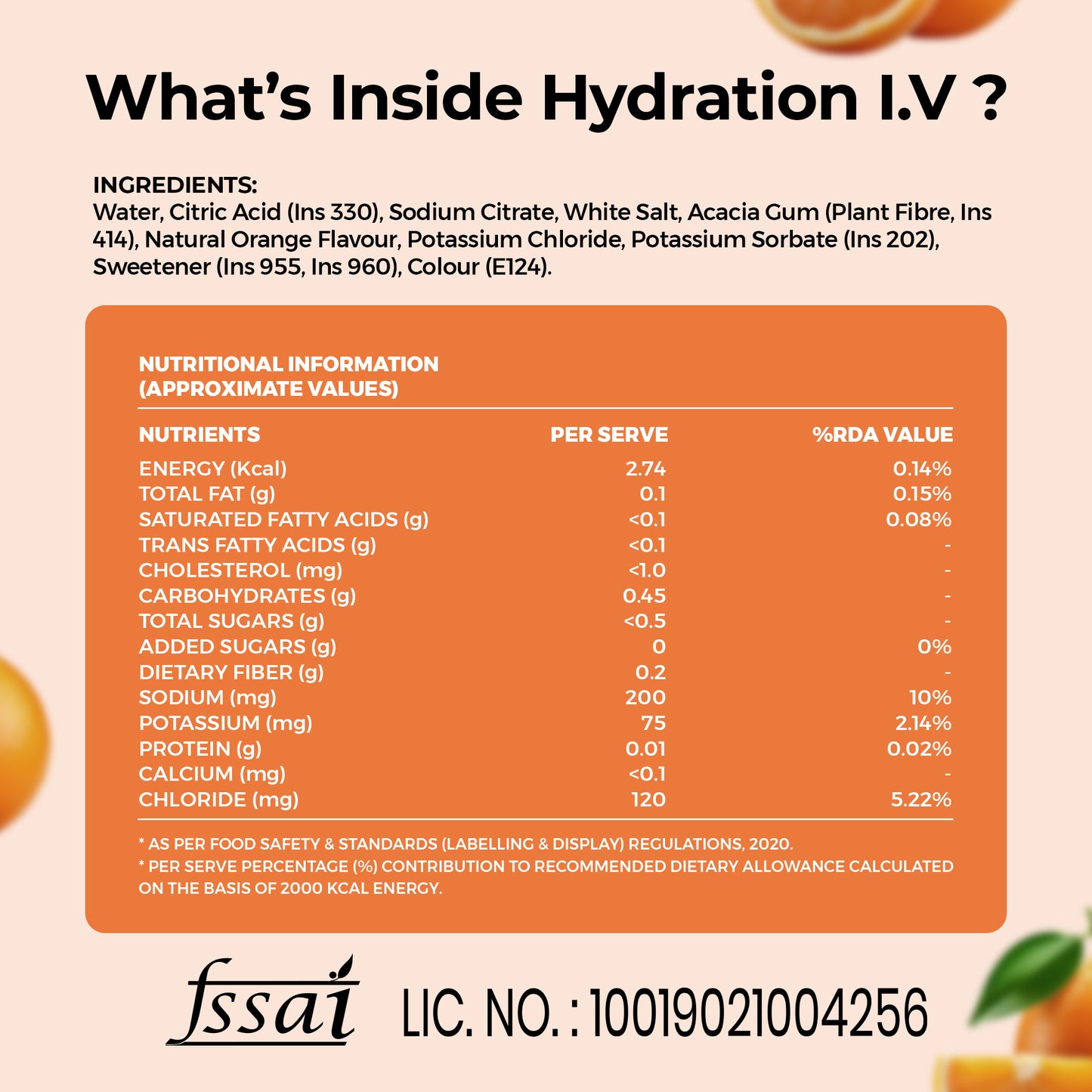 Hydration I.V. Electrolytes Drink - Tangerine (500ml)