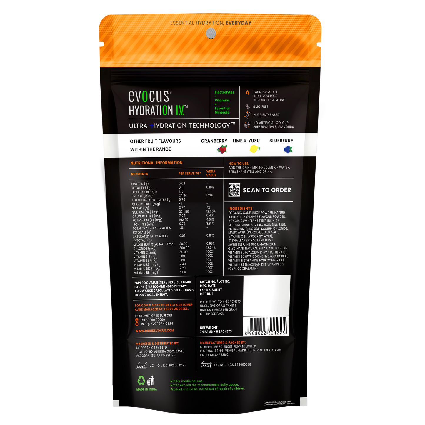 Hydration IV (Electrolytes Drink Mix)- Tangerine